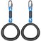 Dolibest 2 Pack of Ninja Gymnastic Rings, Monkey Ring Outdoor Backyard Ninja Accessories Set, Obstacle Course for Training,1000LB Capacity(Black)