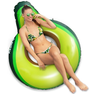 Floatey Avocado Pool Floats Adults - XtraLarge Avocado Float for BBL   Avocado Inflatable Pool Floats with Backrest   River Tubes for Floating   Pool Floaties for Adults   Fruit Floats for Pool