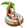 Floatey Unique Tropical Pool Floats - XLarge, Inflatable Pool Floats Adult   Tiki Coconut Palm Tree Pool Float   Funny Island Pool Floaties for Adults   Luau Pool Party Hawaiian Pool Floats