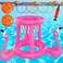 Pool Toys Pool Floats Pool Games for Kids Adult, Inflatable Pool Basketball Hoop &amp; Ring Toss Game, 2-in-1 Pool Floating Outdoor Party Water Toy for Adults Family Kids Ages 4-8-12 (Pink-1)