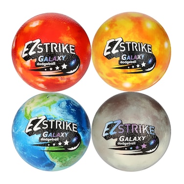 EZ STRIKE Dodgeball, Foam Playground Ball- Soft Skin, Various Patterns, Kids 6&rdquo; Dodgeball Balls, Kick Ball, Hand Ball for Outdoor&amp;Indoor with Mesh Storage Bag (Galaxy, 4)