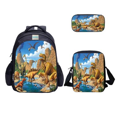 MATMO Dinosaur Backpack and Lunch Bag Set for Boys, Backpack Shoulder Bag Pencil Case (Dinosaur Backpack Set 11)