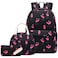Dezcrab Flamingo Kids Backpack for Girls, Teens School Bags Bookbags Set with Lunch Bag Pencil Case