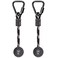 BeneLabel Ninja Obstacle Course, 2pc Plastic Ball Grip Hanging Obstacles, 2 Triangle Safety Carabiners, Durable and Adjustable, Monkey Bars for Playground Backyard Fun Black
