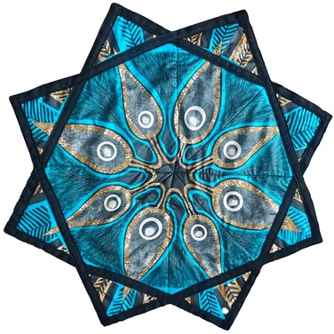 AMAZEABLES Star Air Flow Star, Spinning Cloth Flowstar, Dapo Star, Perfect for Juggling and Flow Arts, Portable and Durable (Blue)