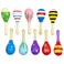 Deermon Lovely 10 Pack Kids Colorful Mini Wooden Maracas, Festival Rattles Egg Shaker Noisemaker Party Favors, Baby Shaker Sand Hammer Mexican Theme Birthday Musical Instruments Hand Percussion Toy