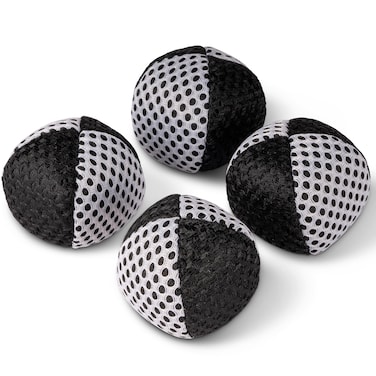 CALIBER GAMES Premium Juggling Balls Set of 4 - Bonus Ball Included! Professional &amp; Beginner Friendly, Dual-Layer Comfort Grip, Weatherproof (2.5 oz) (White)