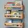 NATURE SUPPLIES Nursery Book Shelves, Set of 3 Floating Bookshelves for Wall for Nursery Decor &amp; Playroom Decor, Bookshelf Kids, Baby Book Shelf Organizer (Natural Wood)