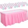 Tallew 3D Circus Awning Wall Decorations and Stripe Table Skirts Cardboard Awning Tent Decors for Doors Window Classroom Concession Room Carnival Circus Party Decorations (Pink Blue White,3 Pieces)