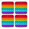 The Fidget Game Popping Mats (4 Pack) - Sensory Toys for Kids for Autism, Stress &amp; Anxiety - Rainbow Popper for Toddlers, Boys, Girls, &amp; Adults
