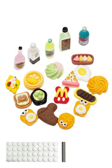 randomized 20pcs Miniature Resin Magnet Accessories for Eilik Robot, with Double-Side Tape for DIY Crafts