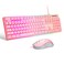 MageGee Gaming Keyboard and Mouse Combo, True RGB Backlit Membrane Office Keyboard Mouse, 104 Keys Anti-Ghosting Metal Panel Quiet Wired Keyboard for Windows Laptop PC Gamer- Pink