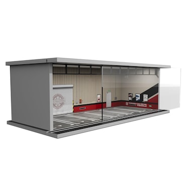 Hot Diecast Wheels Display Case - 1/64 Scale Die-cast Model Car Display Case with LED Light and Acrylic Cover, Hot Diecast Wheels Parking Garage Dioramas with 6 Parking Spaces(1/64-6Pred line)