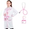 ANPHILE Doctor Costume for Kids, Pink Doctor Lab Coat with Working Stethoscope - Dress Up Costume for Toddler Girls