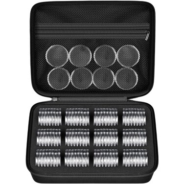 PAIYULE 96 Pieces 46mm Coin Capsules, with Foam Gasket and Plastic Storage Organizer Box, 6 Sizes (20/25/27/30/38/46mm) Coins Collector Case Holder for Coin Collection Supplies(Gold)