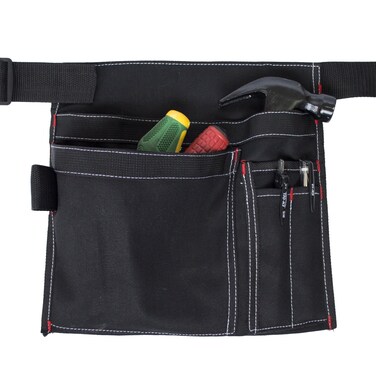 Tool Pouch MDSTOP Single Side Apron with 5 Pockets and 1 Hammer Loop, Fits for Hammer, Pencils, Screwdrivers etc. (Black)