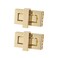 uxcell 2 Sets Rectangular Purses Twist Lock 44mm X 22mm Clutches Closures for DIY Bag Making - Light Gold