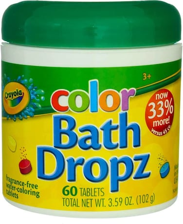 Taste Beauty Crayola Color Bath Dropz for Ages 3 and Up, Colorful Bath Bombs for Kids, 60 Tablets