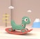 Gorocking Rocking Horse Dinosaur 2 in 1 Ride Toy for Toddler 1.5-3 Years Kids Riding Animal (Green)