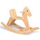 KRAND Rocking Horse Wooden Ride On Toy for Kids Classic Design Rocking Horse with Pedal and Safe Backrest Fine Workmanship(Classic, Natural)