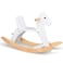 KRAND Wooden Rocking Horse Baby Ride On Toy for Toddlers Solid Wood Classic Design with Comfortable Pedal and Safe Backrest Ideal Gift for Kids (Classic, White)