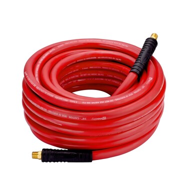 WYNNsky Air Compressor Hose, EPDM Rubber Material, Oil Resistance, Ozone Resistance, 3/8 Inch &times; 50 Feet, Bend Restrictors, 1/4 Inch Male NPT Threads Size Air Tools Fittings