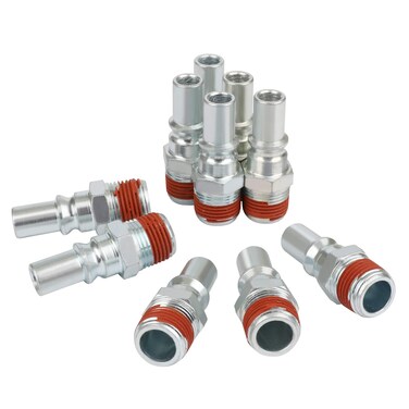 WYNNsky ARO Air Plug Set, 3/8 Inch Body Size, 3/8 Inch NPT Male Threads Size, 10 Pieces Steel Air Compressor Accessories Fittings