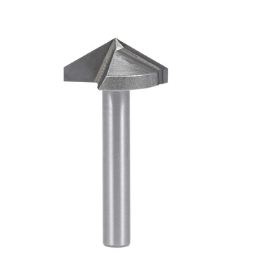 uxcell 120 Degree V-Groove Router Bit 22mm Dia with 6mm Shank, Titanium Steel Tipped V Grooving Bit (Gray)