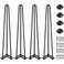 SMARTSTANDARD 20 Inch Hairpin Table Legs, 3 Steel Rods 1/2 Inch Pipe Diameter, 800lbs Load Capacity, Mid-Century Style for Coffee Table, Side Table, Night Stand (Black, 4PCS)
