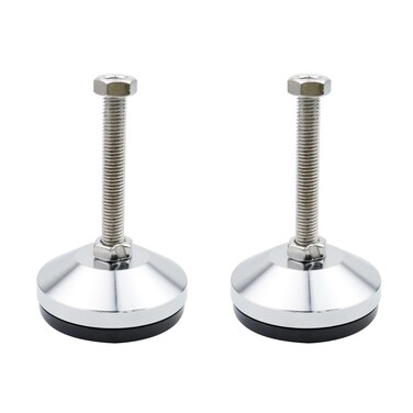 Antrader Heavy Duty M12x100mm Leveling Screw Leg Carbon Steel Shockproof Adjustable Leg Leveler- Base Diameter 3.1-Inch for Workbench, Machine, Cabinet &amp; Heavy Duty Applications 2-Pack, Black