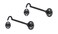 QCAA Forged Brass Cabin &amp; Door Hook Latch &amp; Eye, 4", Matte Black, 2 Pack, Made in Taiwan