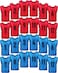 Yahenda 24 Pcs Sports Pinnies Soccer Scrimmage Practice Vests Numbered Soccer Team Pennies with Belt for Adult(X-Large,Red, Blue)