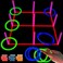 Ring Toss Games Glowing 3-in-1 Tic Tac Toe Game Indoor/Outdoor Games for Adults and Family - Fun Camping, Backyard Toys, Carnival Games or Dorm Room Game, Sticker with Content