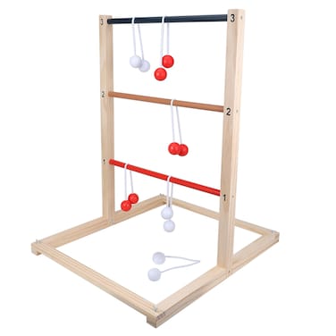 GOTHINK Ladder Toss Game Set - Premium Pine Wooden Golf Lawn Game with 6 Ladder Balls - Outdoor Backyard Game for Teens Adults Family