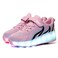 YUNICUS Roller Shoes Girls Kids Skat Shoes with Wheels Boys Light Up Led Charging Sneakers,Peach Pink