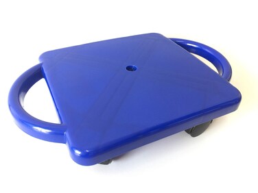 Educational Manual Plastic Scooter Board with Safety Handles   16" x 11" inches  Perfect for Kids, Teens, Adults   PE, Gym Class, Daycare, Preschool Development, Games, Camps (Blue)