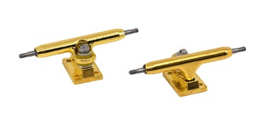 34mm Prodigy Gen2 Pro Fingerboard Trucks - Pro Style Base and Hanger with Custom Pivot Tuning and Pro Duro Bubble Bushings - Gold Colorway