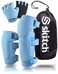 SKITCH Skateboard Protective Safety Gear Set for Kids Teens   Premium Lycra Sport Knee Pads + Elbow Pads + Padded Gloves + Carry Bag   Scooter Roller Skate Inline Skating Rollerblading   Cool Blue (S)