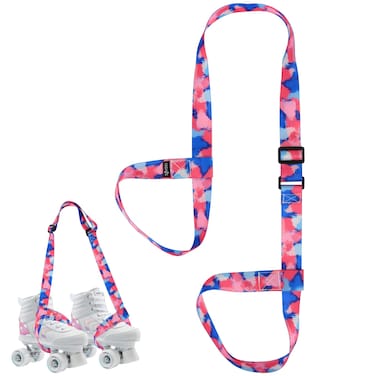 Cosmos Adjustable Nylon Roller Skate Leash Strap, Camo Pink, Modern Style, Fits Most Sizes Skates &amp; Skateboard