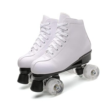 Outdoor Quad Skates Adult Youth Artistic Roller Skate Boots for Dance Training Competition Black Size 36