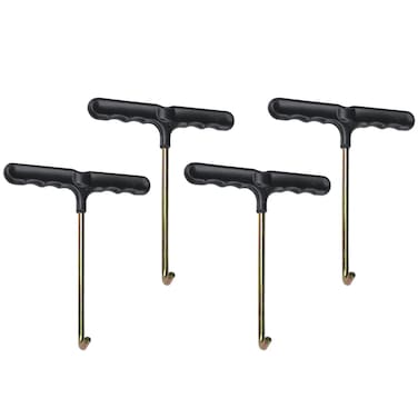 QKDS Shoe Lace Tightner, 4pcs Stainless Steel Outdoor Heights Lace Tool, Portable Lace Tightener for Ice-Skates, Skate Key Trampoline Spring Pull Tool Kit(Size:4pcs)
