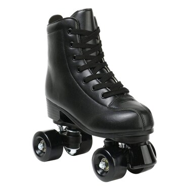 YYW Roller Skates for Women Men, High Top PU Leather Classic Double-Row Roller Skates, Indoor Outdoor Roller Skates for Beginner a Shoes Bag (Black Black Wheel, 45)