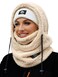VELAI Balaclava Fleece Ski Mask for Men Women Winter Face Masks Windproof Hooded Scarf Cold Weather Hat Neck Warmer(Beige)