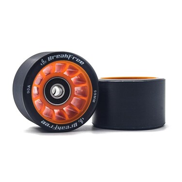 B BREAKFREE 59x38mm 8 Pieces 90A with Bearings and Mounting Tools Roller Skate Wheels,Durable Wear-Resistant-Well Rebound Roller Skate Wheels Indoor (Orange)