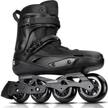 Professional Inline Skates for Women Men, COSMOID Roller Blades Adult Male Female, Size 5-12，Professional Fitness Roller Skates Blades for Unisex (Black, USM10-11/USL10.5-11.5)