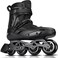 Professional Inline Skates for Women Men, COSMOID Roller Blades Adult Male Female, Size 5-12，Professional Fitness Roller Skates Blades for Unisex (Black, USM10-11/USL10.5-11.5)
