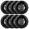 WHEELCOME Inline Skate Wheels Outdoor &amp; Indoor Blade Roller Skate Wheels 85a Roller Hockey Wheels w/Bearings ABEC-9 for Scooter Luggage Repair, 64mm 70mm 72mm 76mm 80mm Dia, 8-Pack (Black, 80mm)