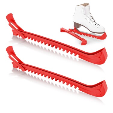 LVOERTUIG Ice Skate Guards,1 Pair Ice Skate Blade Covers Skate Blade Protector, Adjustable Skate Guards for Ice Skating, Figure Skates, Hockey(Color:red)