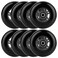 WHEELCOME Inline Skate Wheels Outdoor &amp; Indoor Blade Roller Skate Wheels 85a Roller Hockey Wheels w/Bearings ABEC-9 for Scooter Luggage Repair, 64mm 70mm 72mm 76mm 80mm Dia, 8-Pack (Black, 64mm)