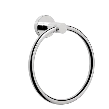 NearMoon Bath Towel Ring, Bathroom Hardware Accessories-Thicken Stainless Steel Hand Towel Holder for Bathroom, Modern Round Towel Hanger Wall Mounted (Chrome, 1 Pack)